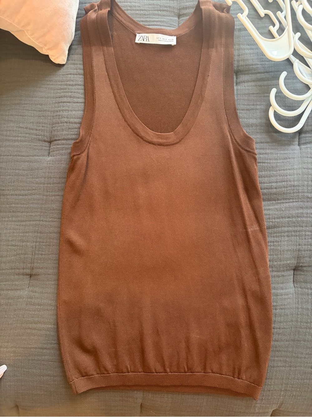 Zara Chocolate Brown Knit Tank Top